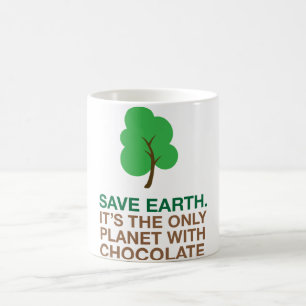 Caneca De Café Terra, o único planeta com chocolate