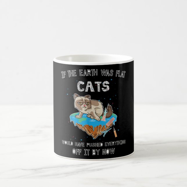 Caneca De Café Terra Plana Gato Engraçado Gatinho Espacial Univer (Centro)