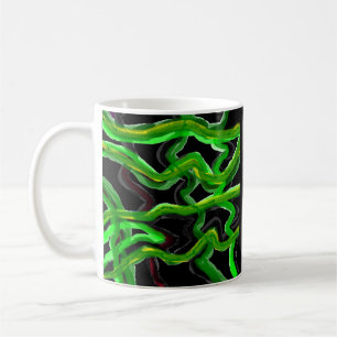 Caneca De Café Terra verde da arte a preto com motivo