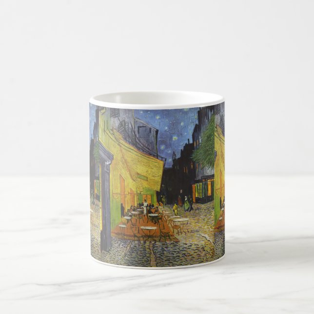 Caneca De Café Terraço na noite - Vincent van Gogh do café (Centro)