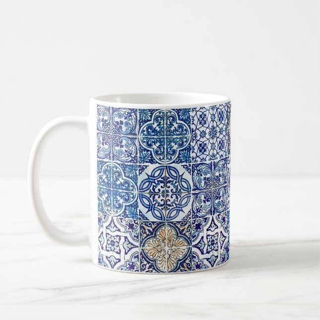 Caneca De Café Terracotta Azulejo | Azulejo Russo Italiano (Esquerda)