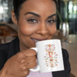 Caneca De Café Terracotta Boho Floral Ribbon<br><div class="desc">Boho e caneca rústica com ilustração desenhada à mão de arcos e flores em terracota e cor-de-rosa pincelada.</div>