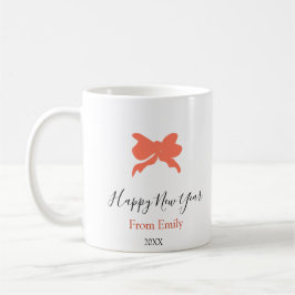 Caneca De Café Terracotta bow happy new year name year boho retro