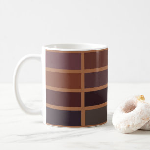 Caneca De Café Terracotta Colorful Strips Rust Modern