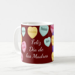 Caneca De Café Terracotta e White Love Words Dia de as mães Latin