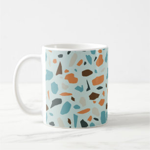 Caneca De Café Terrazzo Pattern Blue