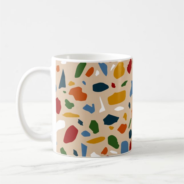 Caneca De Café Terrazzo Pattern Colorful (Esquerda)
