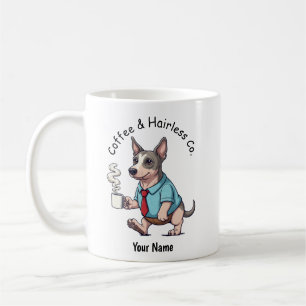 Caneca De Café Terrier Americano Sem Pelos Engraçado no Terno Caf