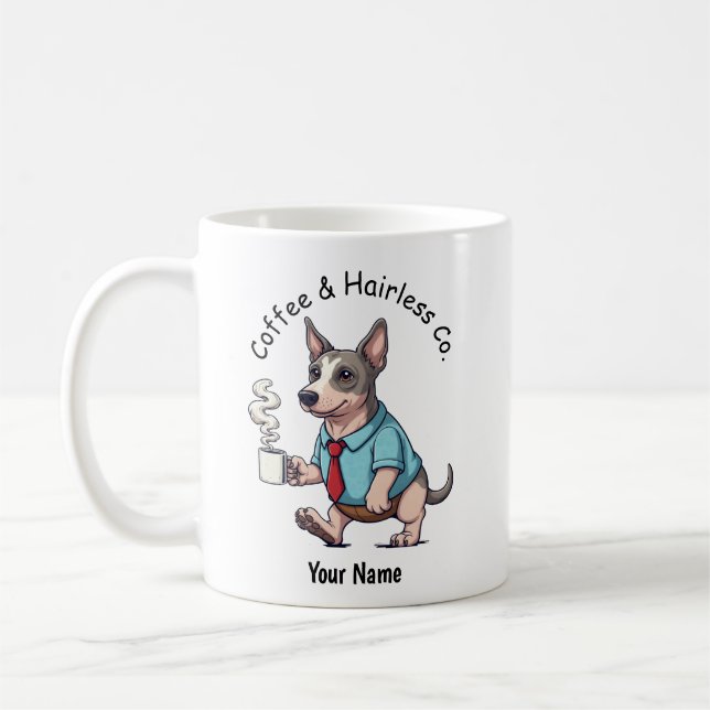 Caneca De Café Terrier Americano Sem Pelos Engraçado no Terno Caf (Esquerda)