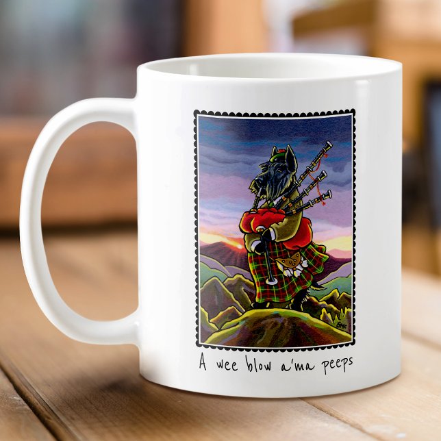 Caneca De Café Terrier Bagpipe escocês Café Mug (Criador carregado)
