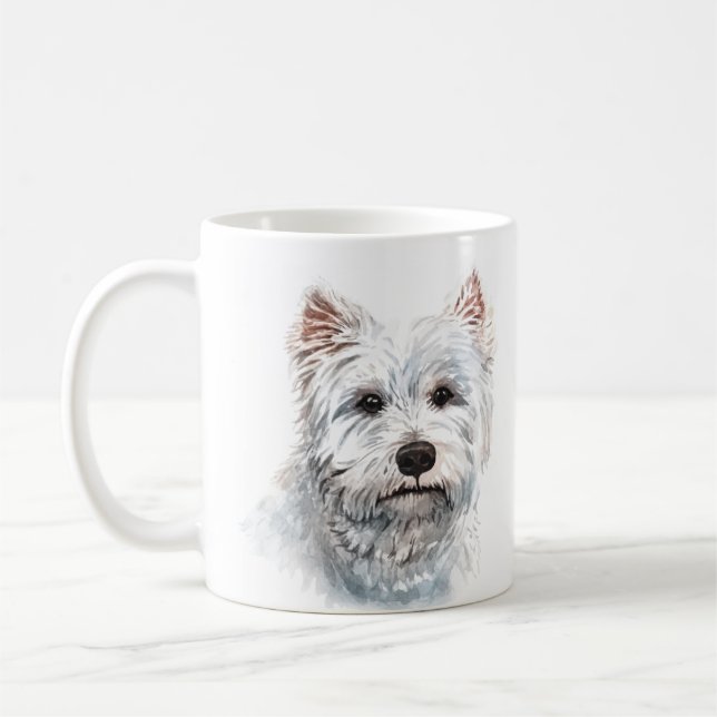 Caneca De Café Terrier branco da Highland Ocidental Personalizado (Esquerda)