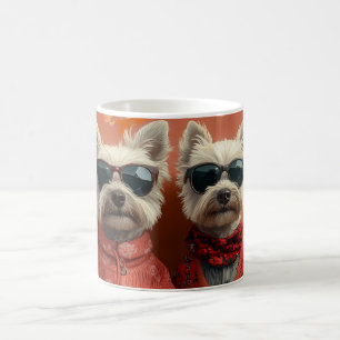 Caneca De Café Terrier Branco do West Highland Coração Dia dos Na