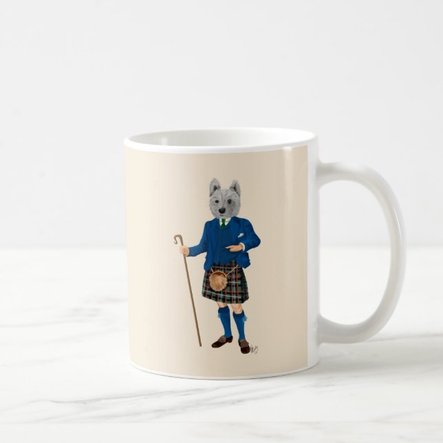 Caneca De Café Terrier da West Highland em Kilt 2 (Direita)
