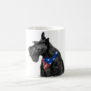 Caneca De Café Terrier Escocês Curioso Patriótico