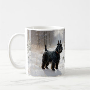 Caneca De Café Terrier Escocês Deixe Nevar Natal