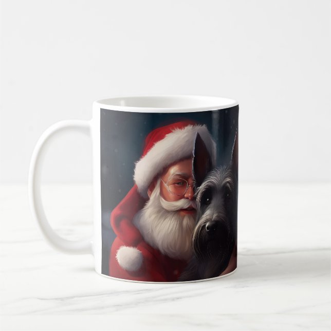Caneca De Café Terrier Santa Claus Festivo Natal (Esquerda)