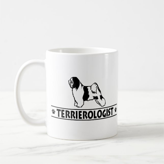 Caneca De Café Terrier tibetano cómico (Esquerda)