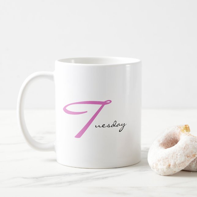 Caneca De Café Terrific Tuesday Positive Vibes Only Simple Modern (Com Donut)