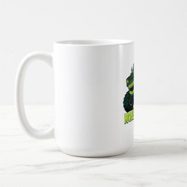 Caneca De Café Terror de Caminhão Monstro em Chamas (Esquerda)