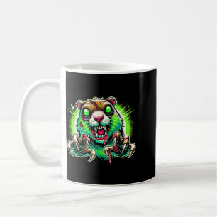 Caneca De Café Terror de Halloween do Cão da Pradaria Zumbi