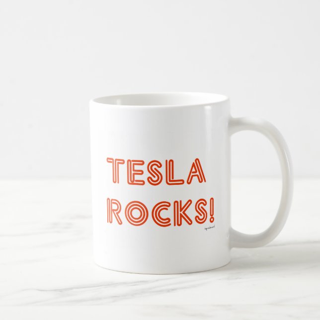 Caneca De Café Tesla Rocks! (Direita)