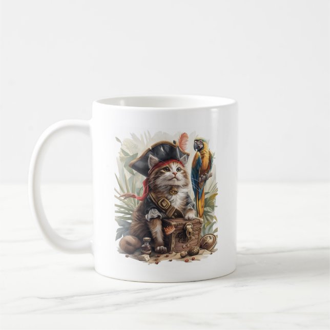 Caneca De Café Tesouro do Gato Pirata (Esquerda)