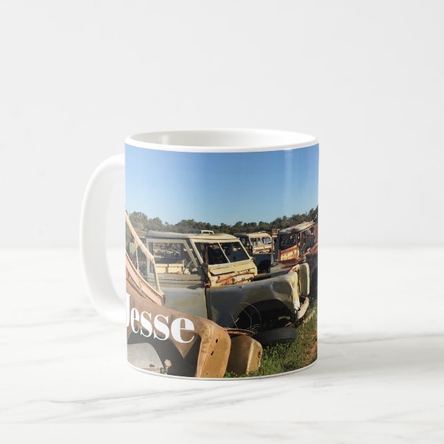 Caneca De Café Tesouros de ferro-velho (Frente Esquerda)
