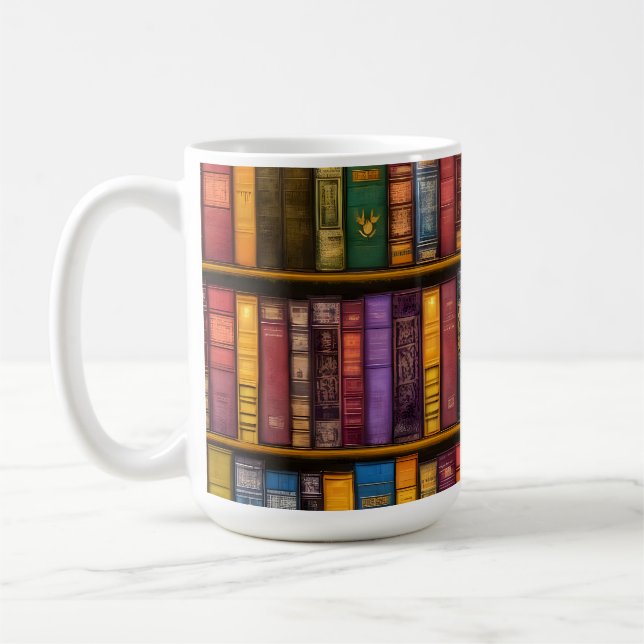 Caneca De Café Tesouros literários - Livros antigos clássicos (Esquerda)