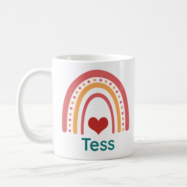 Caneca De Café Tess Vintage Boho Rainbow (Esquerda)