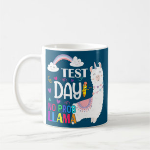 Caneca De Café Test Day No Prob llama Llama Teacher Exam Testing