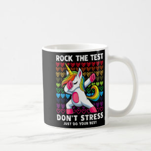 Caneca De Café Test Day Rock The Test Dabbing Unicorn Boys Girls