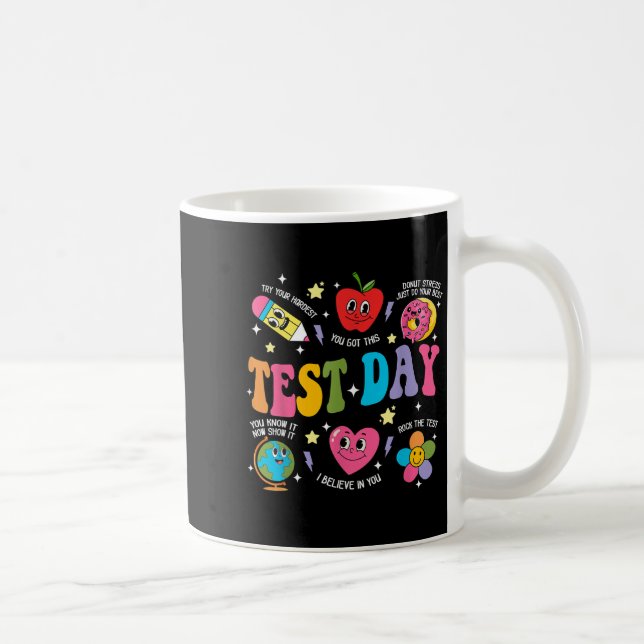 Caneca De Café Test Day Rock The Test Testing Day Motivational Te (Direita)