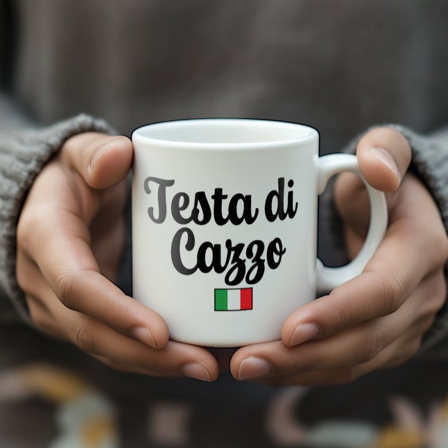 Caneca De Café Testa Di Cazzo - Presente Engraçado Italiano (Funny Rude Italian Gag Gift - Testa Di Cazzo Mug)