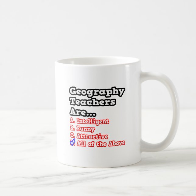 Caneca De Café Teste de Professores de Geografia...Piada (Direita)