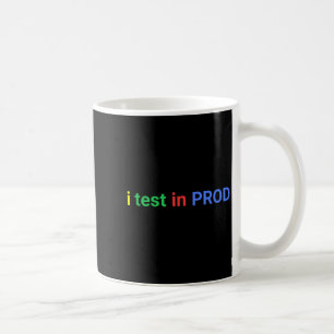 Caneca De Café Teste em código de produção humor engraçado piada 
