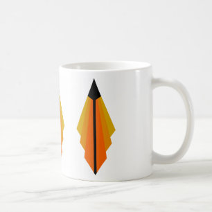 Caneca De Café Teste padrão 3 do art deco na laranja