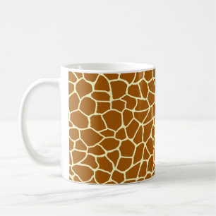 Caneca De Café Teste padrão animal amarelo clássico de Brown do