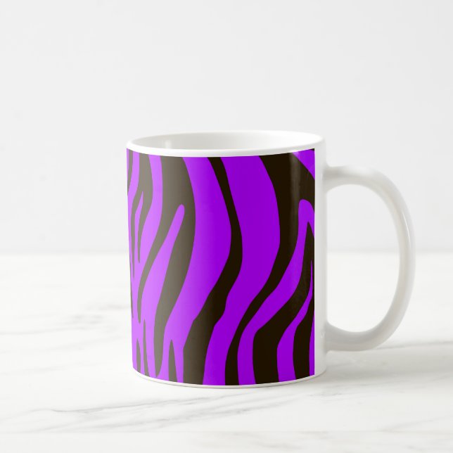 Caneca De Café Teste padrão animal do impressão da zebra roxa (Direita)