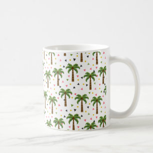 Caneca De Café Teste padrão bonito com palmeiras e formas