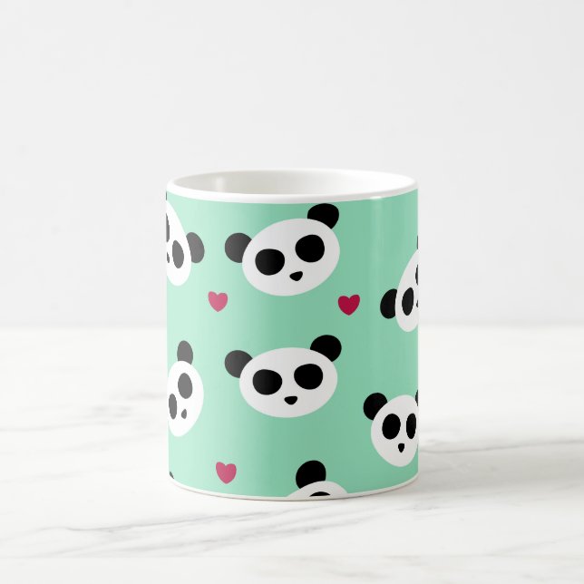 Caneca De Café Teste padrão bonito da panda (Centro)