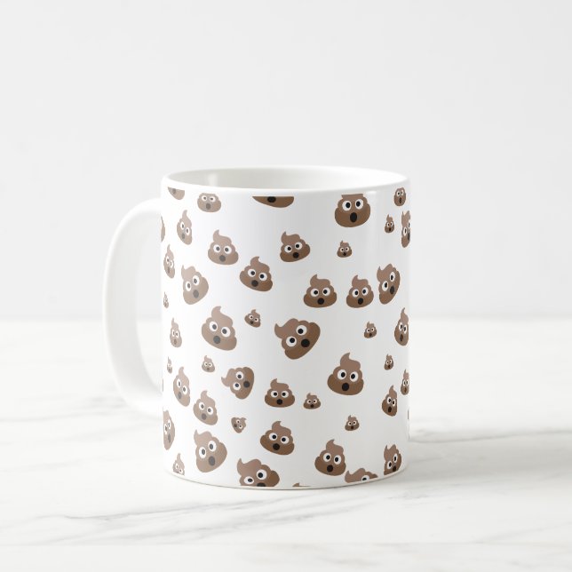 Caneca De Café Teste padrão bonito de Emoji do tombadilho (Frente Esquerda)
