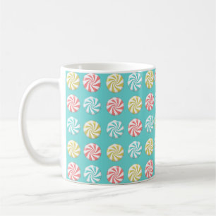 Caneca De Café Teste padrão colorido do feriado dos doces do