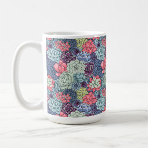 Caneca De Café Teste padrão colorido do Succulent
