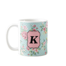 Teste padrão cor-de-rosa do vintage com monograma