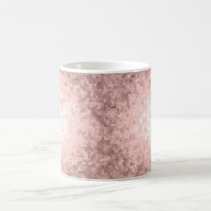 Caneca De Café teste padrão cor-de-rosa feminino sofisticado