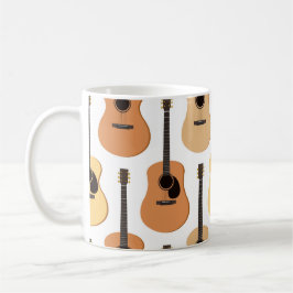 Caneca De Café Teste padrão das guitarra acústicas