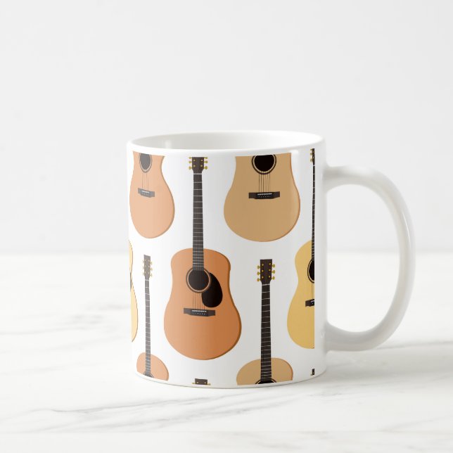 Caneca De Café Teste padrão das guitarra acústicas (Direita)