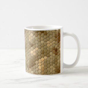 Caneca De Café Teste padrão de Brown Snakeskin