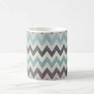 Caneca De Café Teste padrão de Chevron na textura do metal por