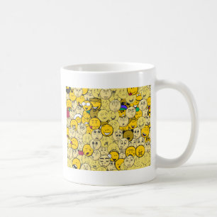 Caneca De Café Teste padrão de Emoji